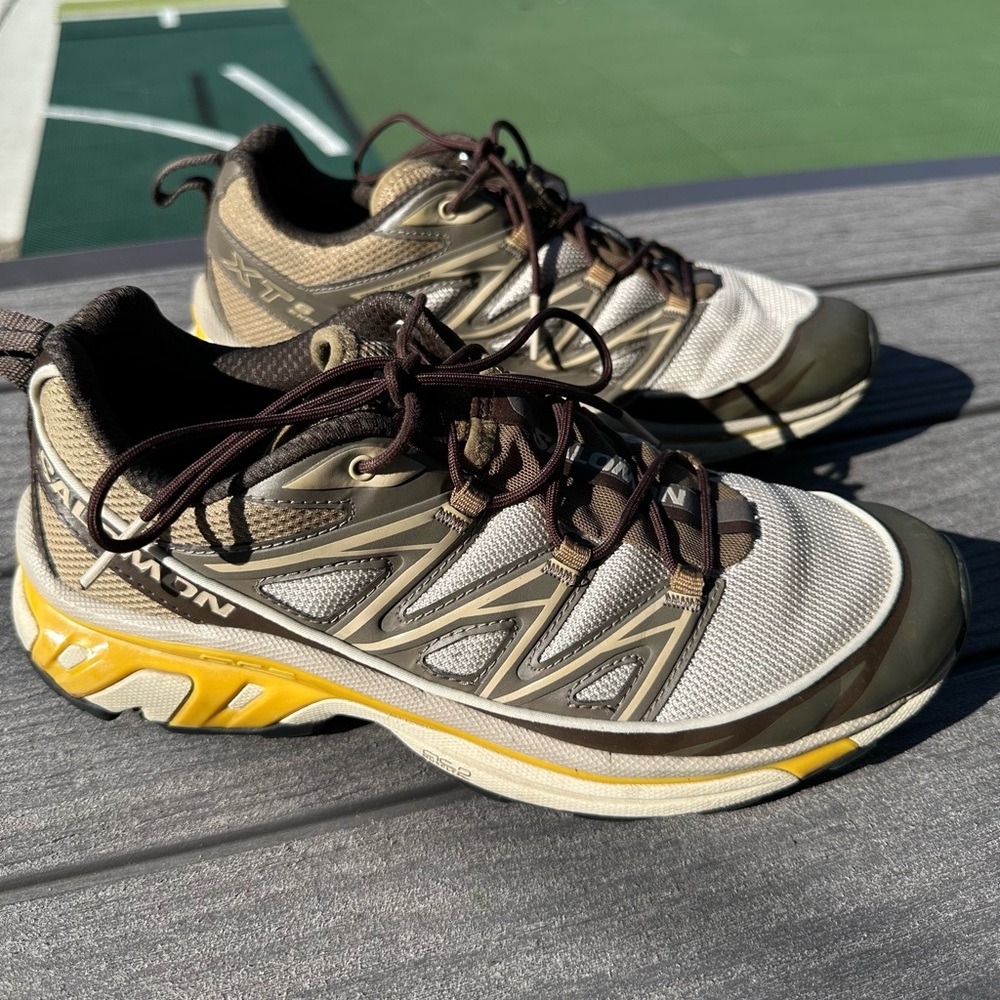 Salomon Men's Athletic Shoes - Brown and Yellow